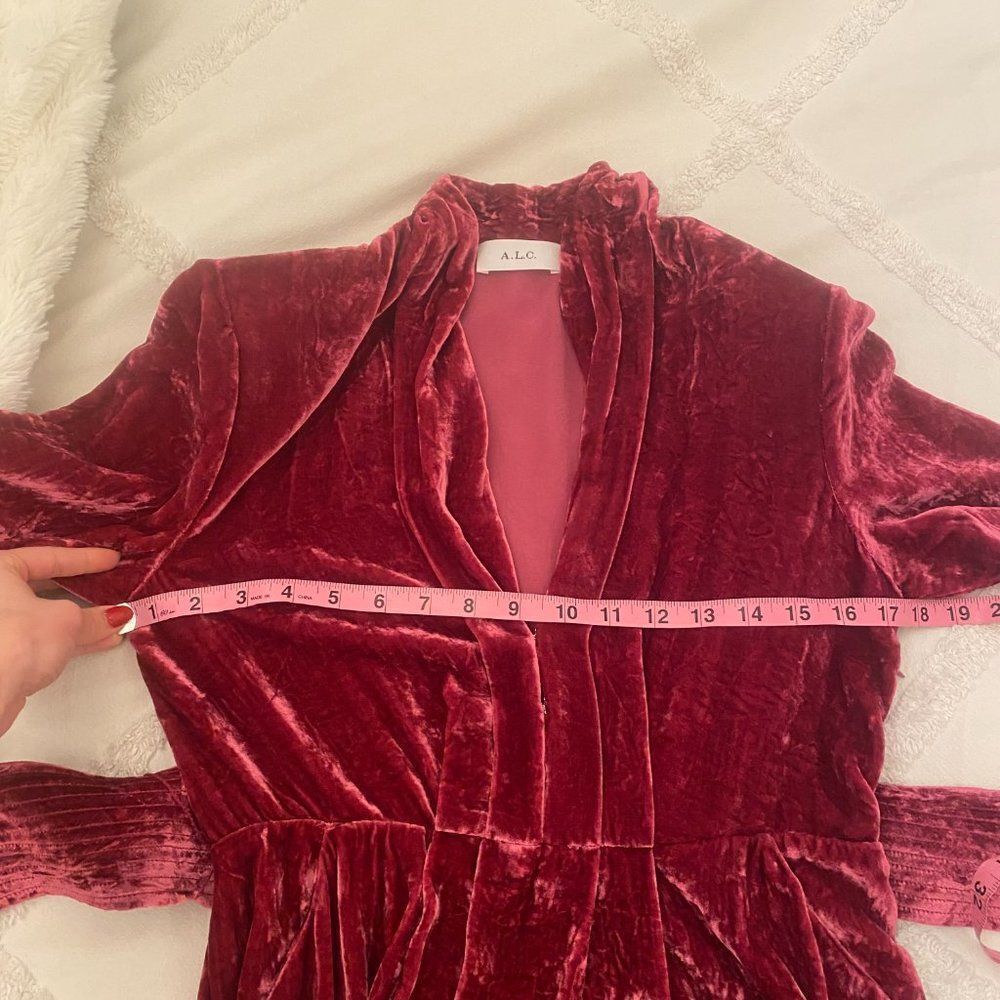 A.L.C. Magenta Velvet Mini Dress - Picture 8 of 10